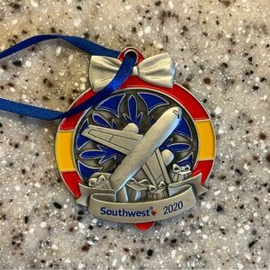 Southwest Airlines 2020 Ornament with Blue Ribbon